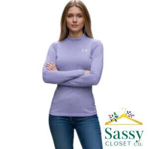 Under Armour Purple ColdGear Top M – Semi‑Fitted Long Sleeve, EUC